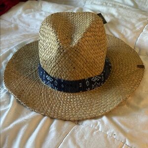 Rip Curl Tan Straw Hat with Navy Band